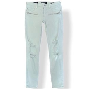 Vigoss The Jagger Skinny Busted Knee Jeans size 26 Light Mint Green Mid Rise